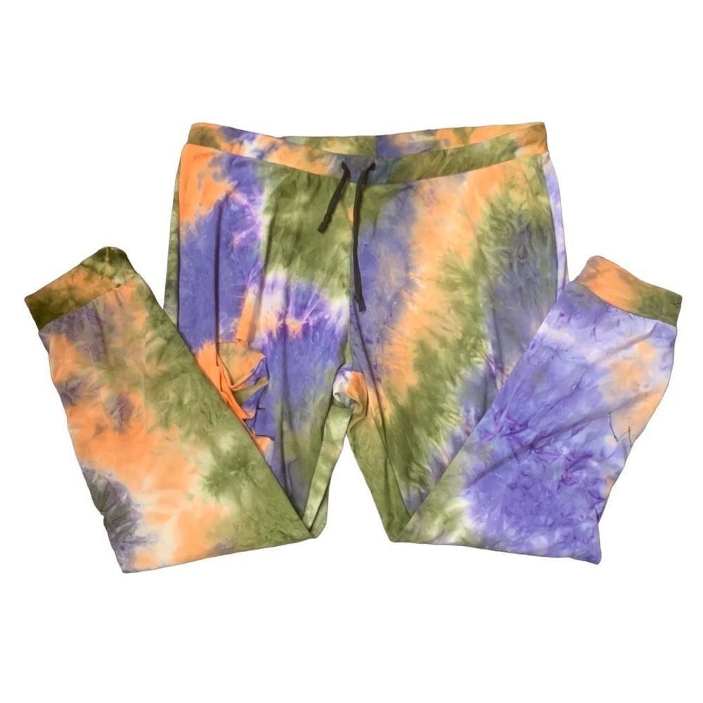 Plus Size Tie Dye Distressed Sweatpants